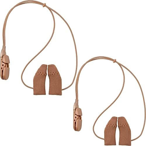 Hearing Aid Protectors and Clips - (2-Pack) Corded Fabric Cover w/ Clasp Protect from Dirt Dust Sweat & Moisture Reduces