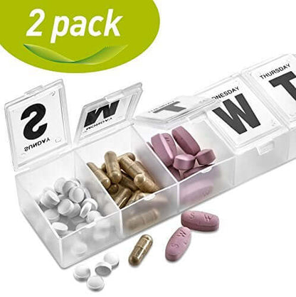 7-day Pill Organizer Weekly Pill Planner PACK OF 2