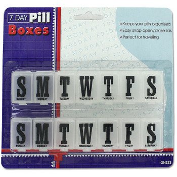 7-day Pill Organizer Weekly Pill Planner PACK OF 2