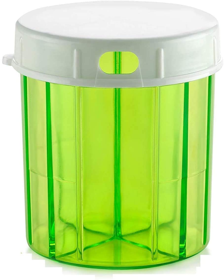 Round Pill Organizer Dispenser - Pill Boxes with 4 Compartments for Medication, Vitamins & Supplements Bottle Daily Pill Case Reminder Box