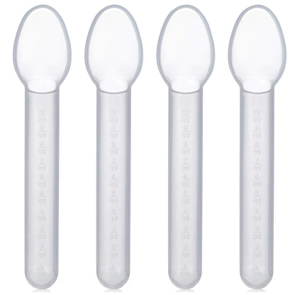 Calibrated Medicine Spoon for Kids, Baby & Toddler - (Pack of 4) - 2 Tsp/10 mL Capacity Plastic Oral Liquid Dose Medicat