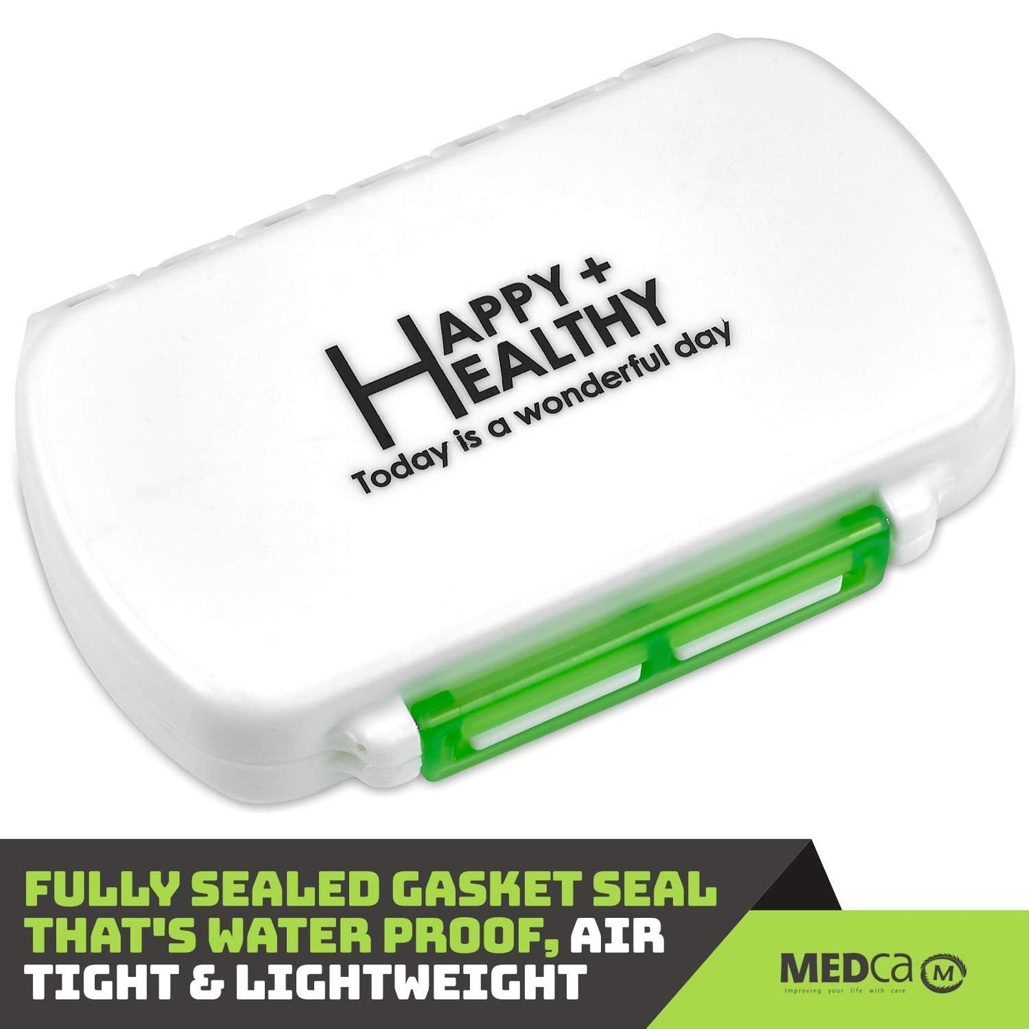 Pill Box - Water-Proof Medicine Pill Holder Case a BPA Free Daily Tablet Holder Storage Dispenser for All Your Medications, Supplements, Vitamins, and Meds, Ideal for Travel & Every Day Use by