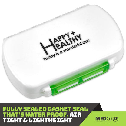 Pill Box - Water-Proof Medicine Pill Holder Case a BPA Free Daily Tablet Holder Storage Dispenser for All Your Medications, Supplements, Vitamins, and Meds, Ideal for Travel & Every Day Use by