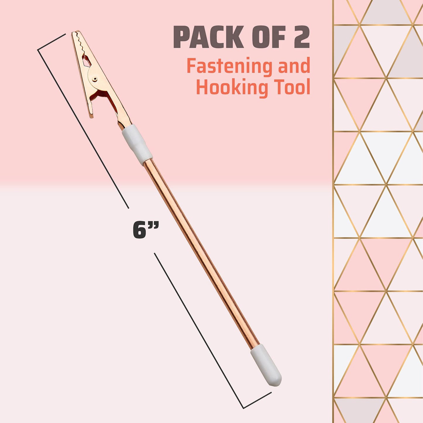 Jewelry Helper - (Pack of 2) 6" Fastening and Hooking Tool for Bracelets, Watches, Necklaces and Other Jewelry Clasps or Closures - Buddy Helps Prevent Wrist Strain for Limited Mobility and Arthritis