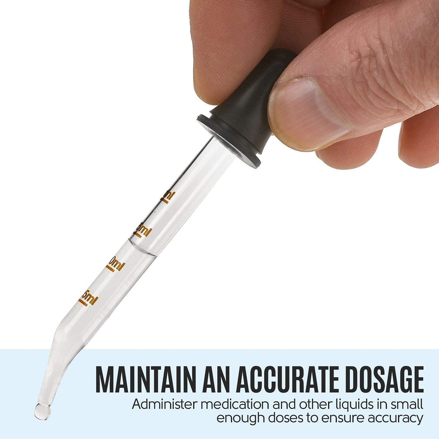 Eye Dropper - (Pack of 200 Bulk) Bent & Straight Tip Calibrated Glass Medicine Droppers for Medications or Essential Oils Pipette Dropper for Accurate Easy Dose and Measurement (1 mL Capacity)