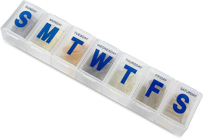 Weekly Pill Organizer - 7-Day Pill Planner Extra Large Pill Planner and Daily Pill Organizer and Medicine Reminder, Monday to Sunday Compartments - BPA Free - Travel Pill Box Case (Pack of 3)