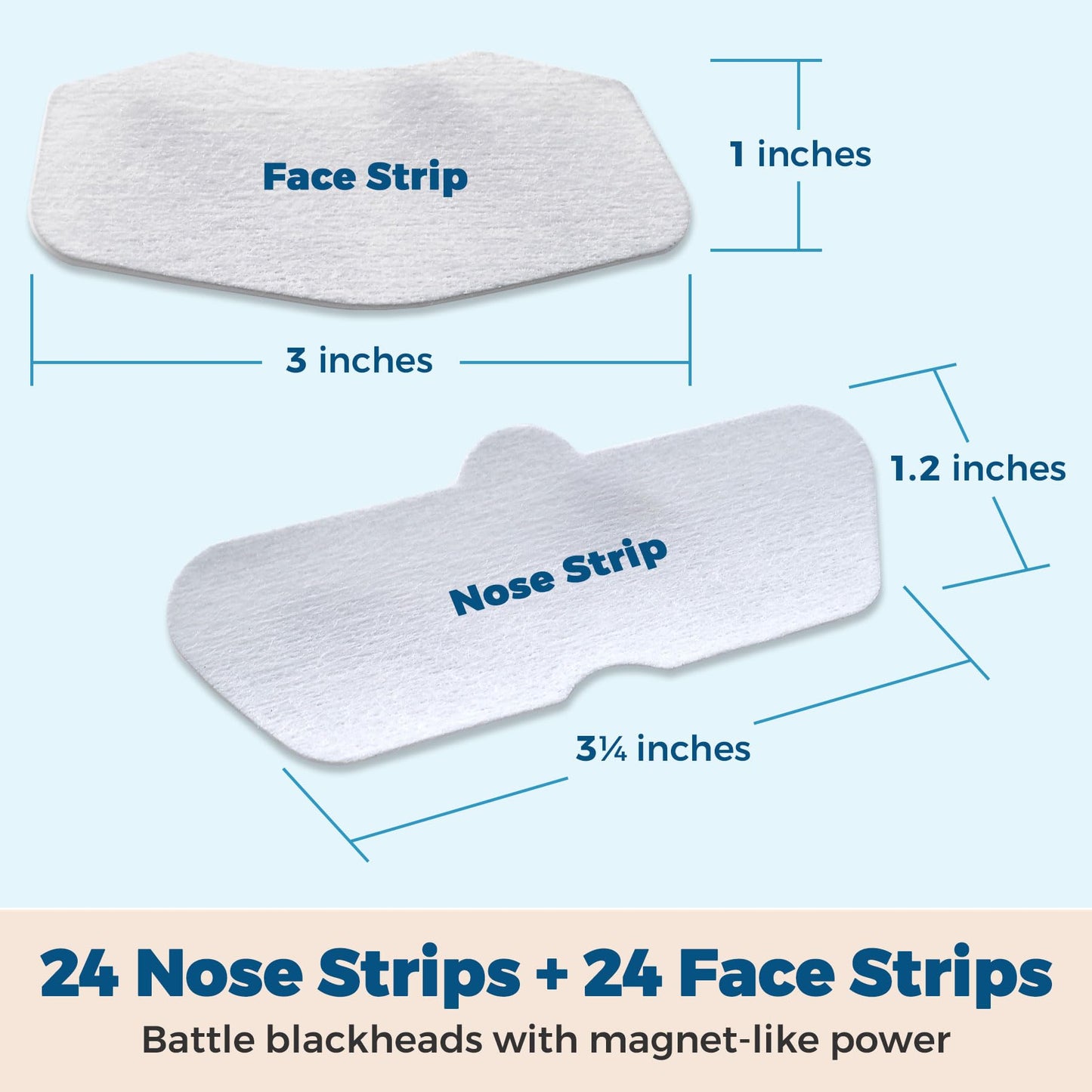 Deep Cleansing Blackhead Pore Strips - Pack of 48 Peel - Off Blackhead Remover and Pore Unclogging Strips for Nose and Face, Chin, Forehead & Healthier Looking Skin