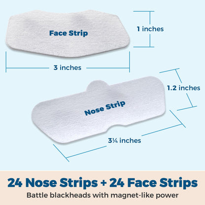 Deep Cleansing Blackhead Pore Strips - Pack of 48 Peel - Off Blackhead Remover and Pore Unclogging Strips for Nose and Face, Chin, Forehead & Healthier Looking Skin