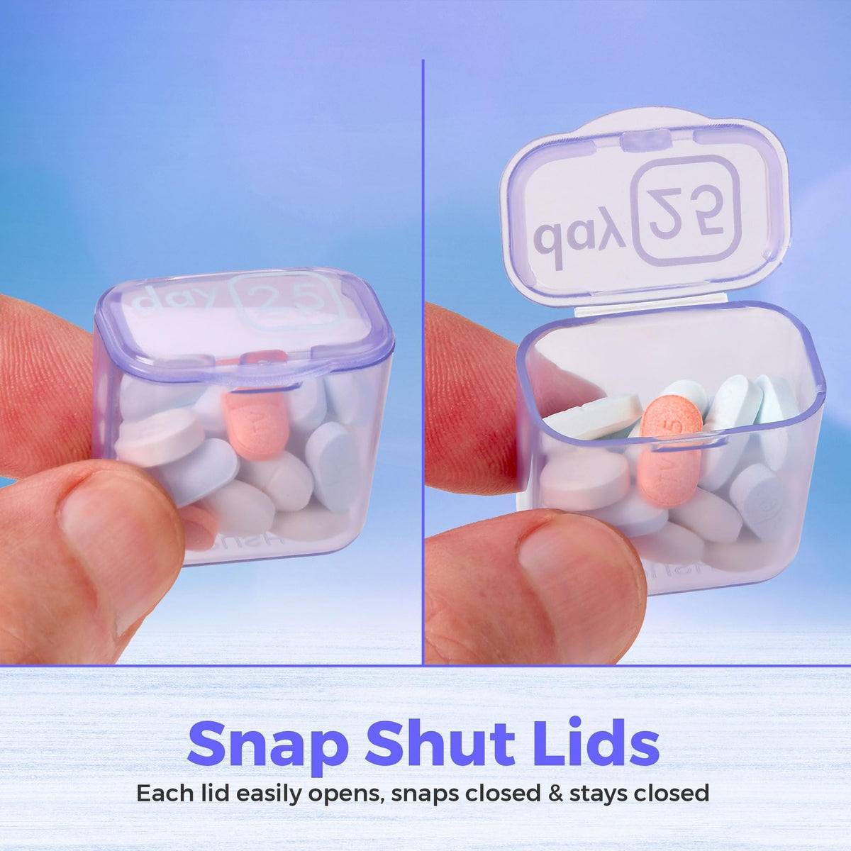 Monthly Pill Organizer - 31 Day Pill Organizer with Large Removable Medication Pods, Portable Pill Case Box and Holder for Daily Medicine and Vitamins for Travel, Purple