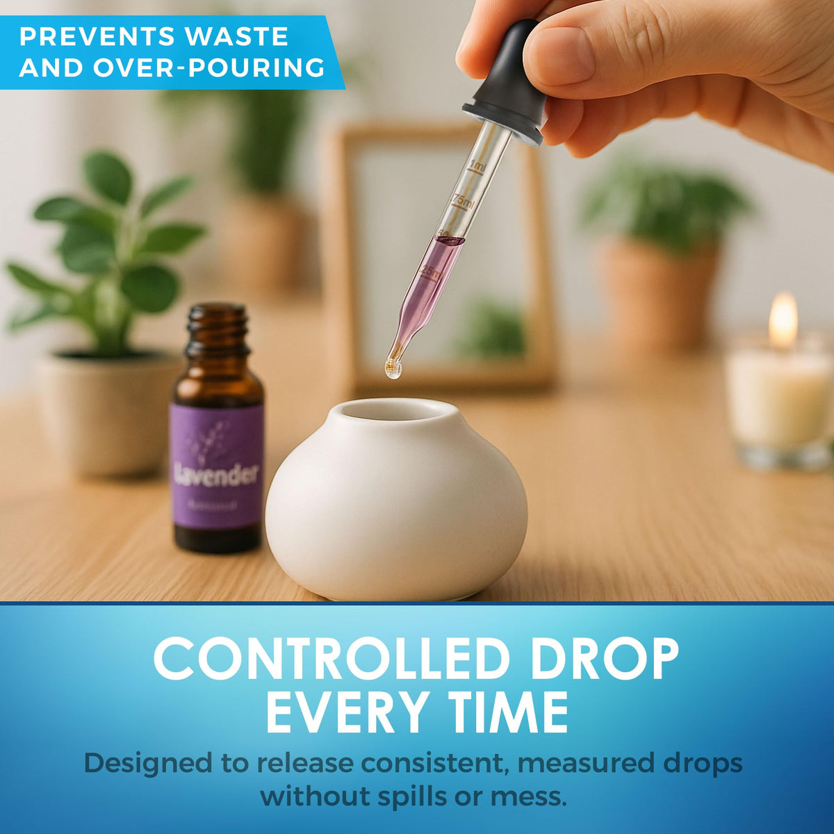 Eye Dropper - (Pack of 4) Bent & Straight Tip Calibrated Glass Medicine Droppers for Essential Oils | Pipette Dropper for Accurate Easy Dose and Measurement (1 mL Capacity)