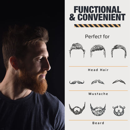 Wooden Beard and Comb Set for Men - Perfect for Beards Head Hair and Mustaches Men's Grooming Kit for Styling, Applying Beard Oils and Balms for Better Hair Care Growth and Impressive Hair Health