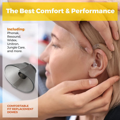 Hearing Aid Standard Receiver Tulip Domes Compatible with GN Resound Sure Fit - Universal Invisible Tip Replacement Ear Domes for BTE PSAP Hearing Amplifiers and Open Fit Models (20)