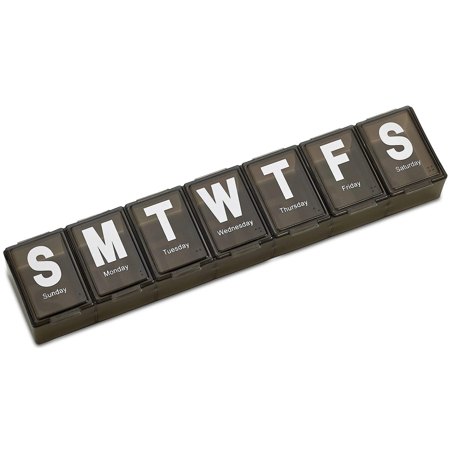 Weekly Pill Organizer - Extra Large with Easy to Read Jumbo Letters Vitamin Container, BPA Free - Daily Travel 7 Day Med