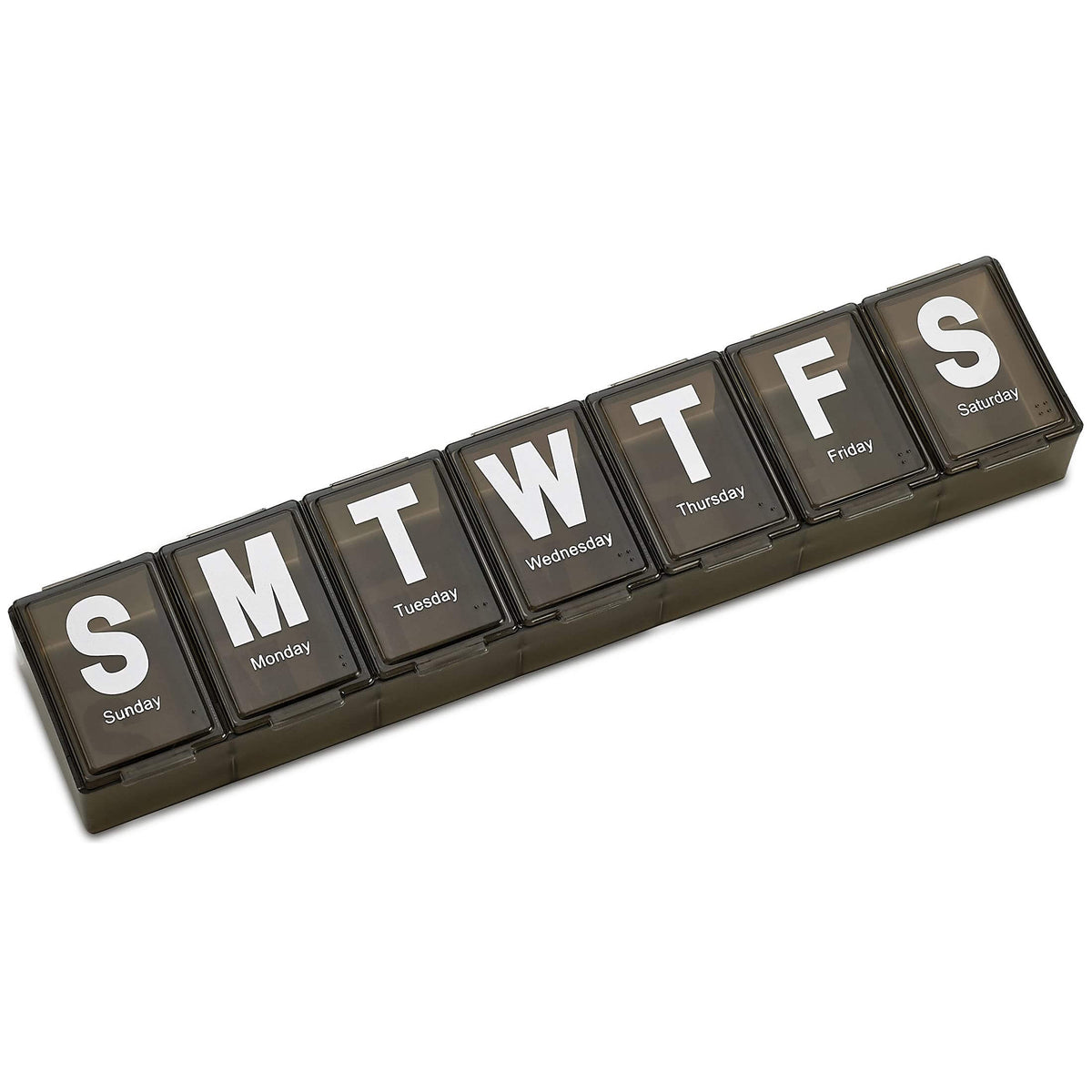 Weekly Pill Organizer - Extra Large with Easy to Read Jumbo Letters Vitamin Container, BPA Free - Daily Travel 7 Day Med