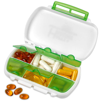 Pill Boxes- Pack of 2 Waterproof Medicine Pill Holder Cases, BPA-Free Daily Tablet Holder Storage Organizer Dispenser for Medications, Supplements, & Vitamins, Ideal for Travel by
