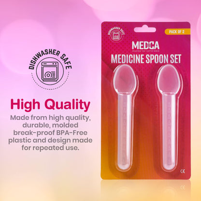 Calibrated Medicine Spoon for Kids, Baby & Toddler - (Pack of 200 Bulk) - 2 Tsp/10 mL Capacity Plastic Oral Liquid Dose Medication Graduated Dispenser