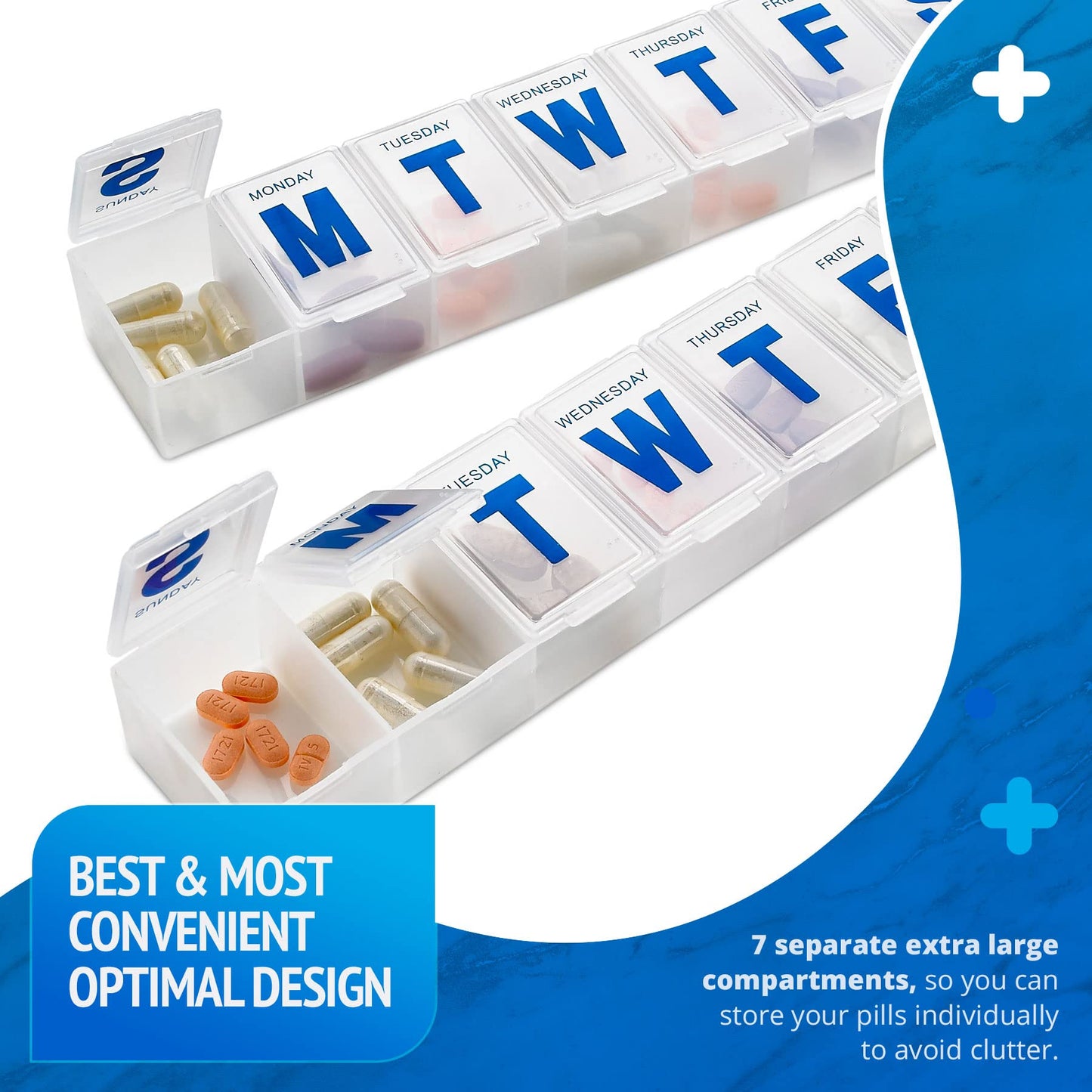 Weekly Pill Organizer, 7-Day Pill Planner Extra Large