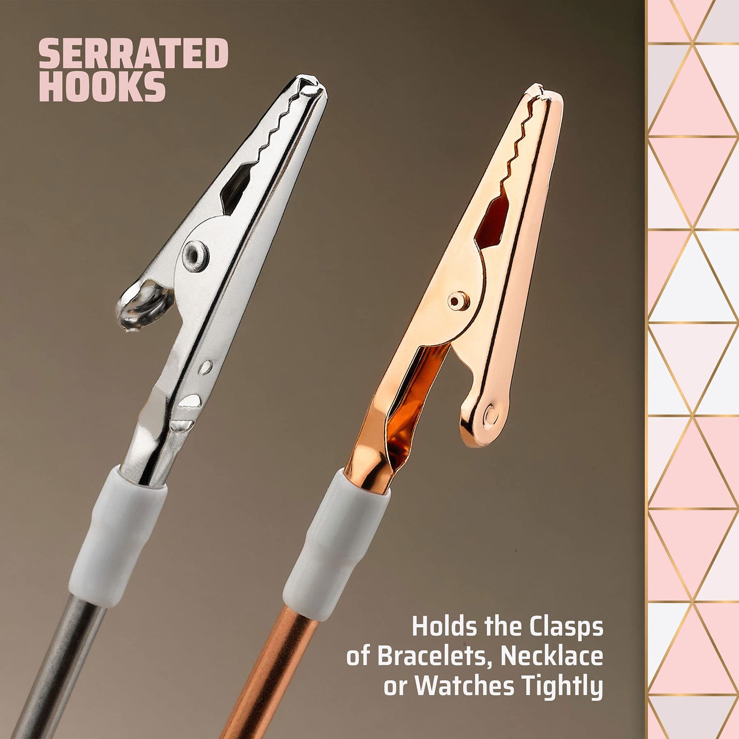 Jewelry Helper - (Pack of 2) 6" Fastening and Hooking Tool for Bracelets, Watches, Necklaces and Other Jewelry Clasps or Closures - Buddy Helps Prevent Wrist Strain for Limited Mobility and Arthritis