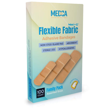 Flexible Fabric Adhesive Bandages for Comfortable Flexible Large Protection & Wound Care of Minor Cuts, Scrapes, & Wound