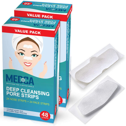 Deep Cleansing Blackhead Pore Strips - Pack of 96 Peel - Off Blackhead Remover and Pore Unclogging Strips for Nose and F