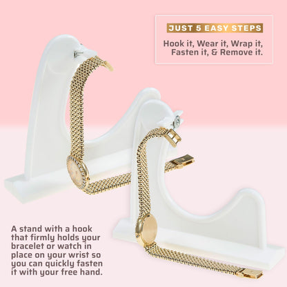 Bracelet Helper Tool to Put on Jewelry Yourself 2 Pack - Easy-to-Use Bracelet Clasp Helper for Costume, Fine Jewelry & Watches - Portable Jewelry Fastener Tool for Women