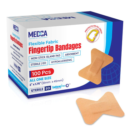Flexible Fabric Bandages - Flex Fabric Adhesive Bandages Finger-Tip Care and to Protect Wounds from Infection - (100 Cou