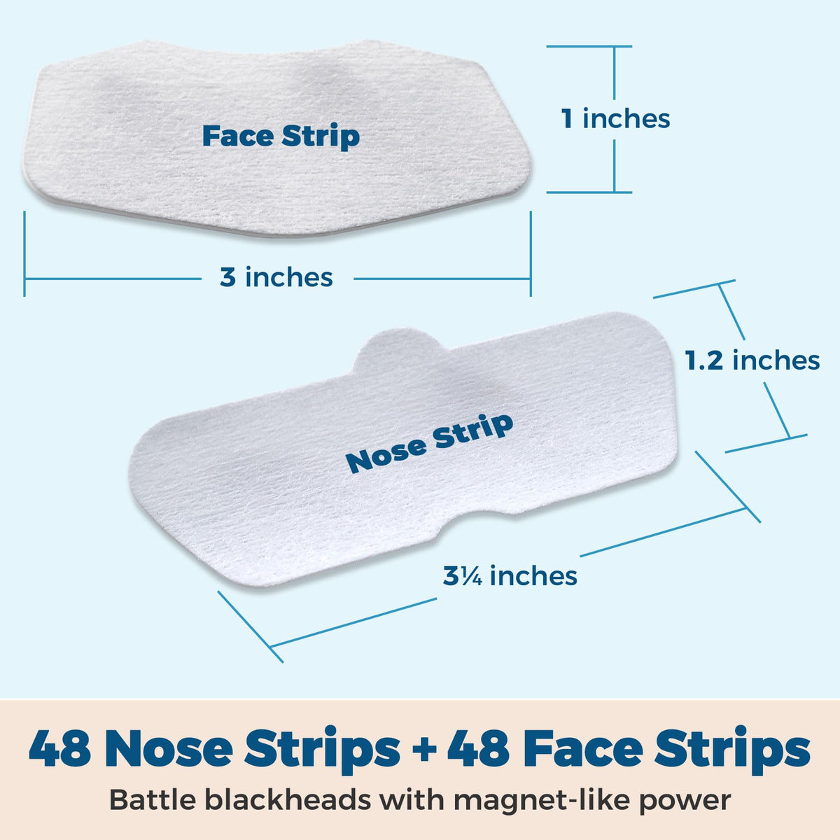 Deep Cleansing Blackhead Pore Strips - Pack of 96 Peel - Off Blackhead Remover and Pore Unclogging Strips for Nose and Face, Chin, Forehead & Healthier Looking Skin