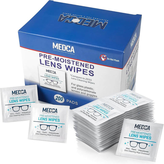 Lens Cleaning Wipes - [210 Pack] Pre Moistened Cleansing Cloths and Individually Wrapped Eyeglass Cleaner Wipe Pads for 