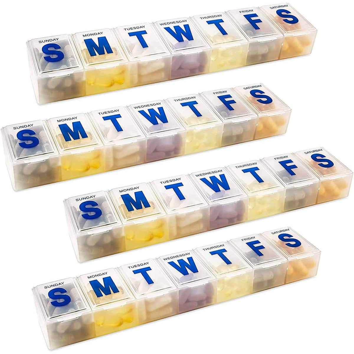 Weekly Pill Organizer - 7-Day Pill Planner Extra Large Pill Planner and Daily Pill Organizer and Medicine Reminder, Mond