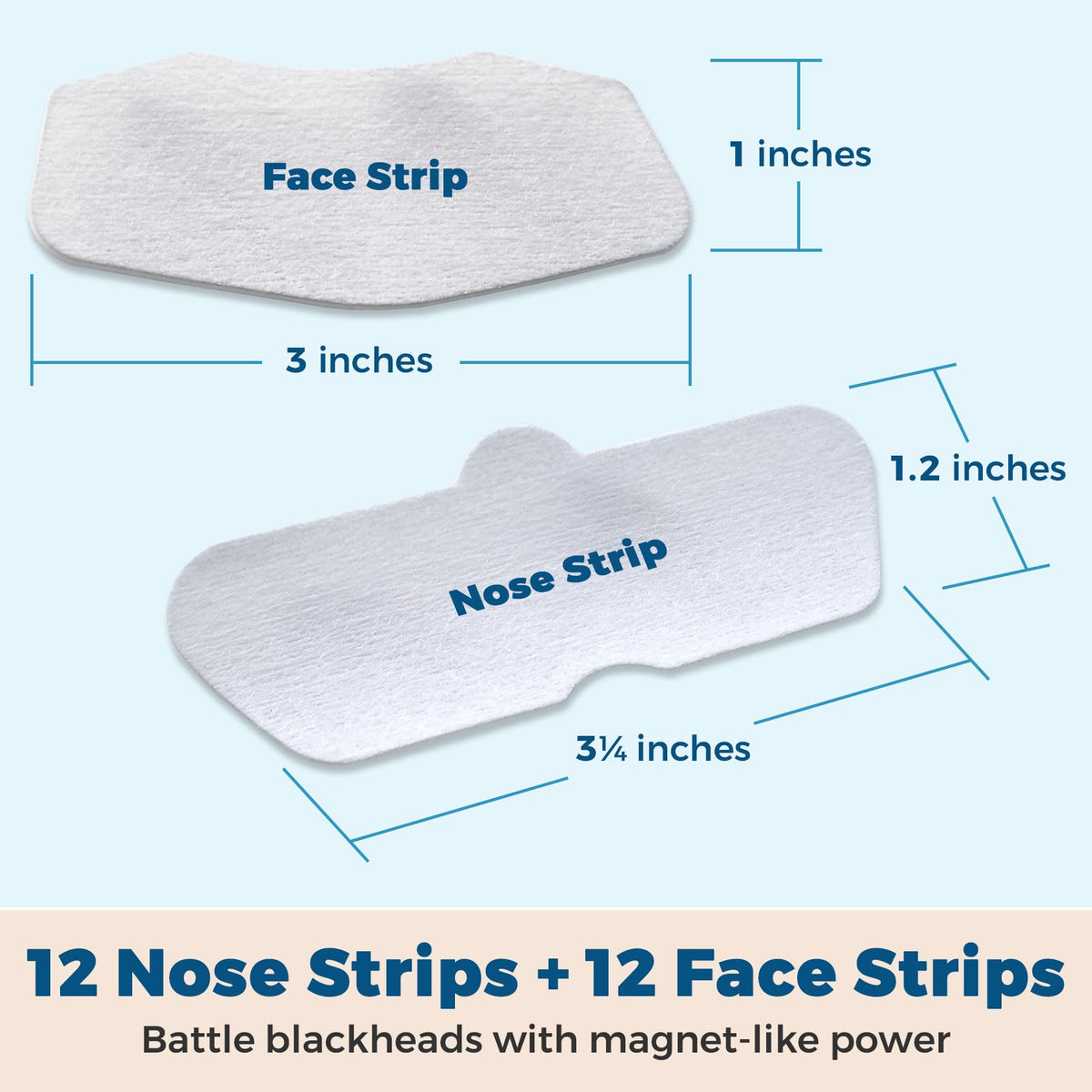 Deep Cleansing Blackhead Pore Strips - Pack of 24 Peel - Off Blackhead Remover and Pore Unclogging Strips for Nose and Face, Chin, Forehead & Healthier Looking Skin