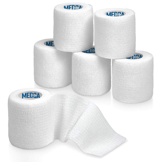 6 Pack, Self Adherent Cohesive Tape - 2” x 5 Yards, Self Adhesive Bandage Rolls & Sports Athletic Wrap for Ankle, Wrist,