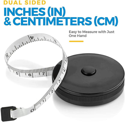 Tape Measure for Body Measuring Tape - (Pack of 4) Dual Sided Inch and CM, Portable, Retractable Soft Ruler Tool for Measurements Body Fat, Fitness Sewing and Accurate Body Fat Calculator