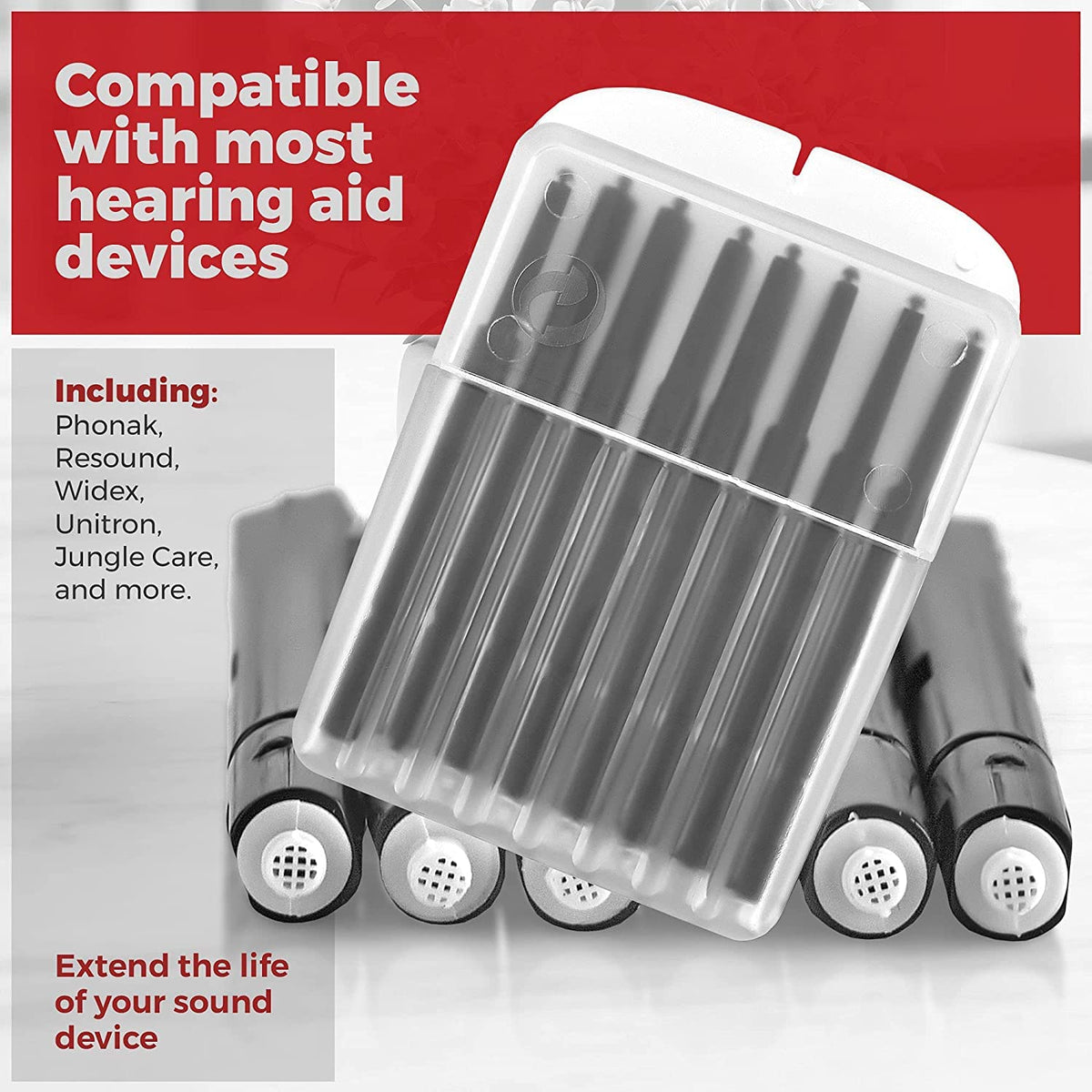 Hearing Aid Ear Wax Guard Filters - 10 Pack/80 Pieces Replacement Wax Filters Prevent Cerumen Dust and Grease Build Up Compatible w/ Phonak, Resound, Widex, Unitron and Jungle Care Hearing Aids
