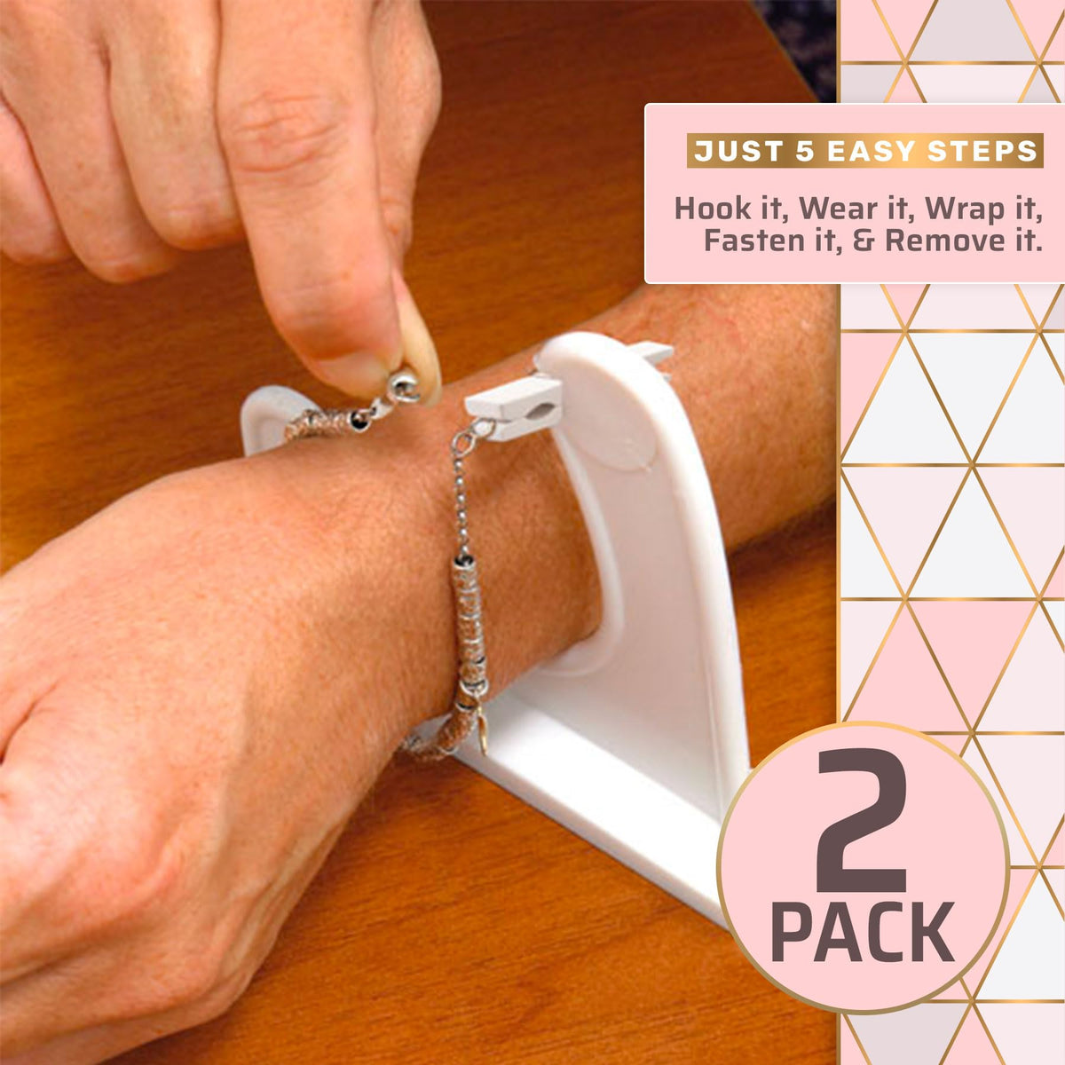 Bracelet Helper Tool to Put on Jewelry Yourself 2 Pack - Easy-to-Use Bracelet Clasp Helper for Costume, Fine Jewelry & Watches - Portable Jewelry Fastener Tool for Women