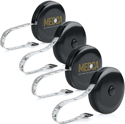 Tape Measure for Body Measuring Tape - (Pack of 4) Dual Sided Inch and CM, Portable, Retractable Soft Ruler Tool for Mea
