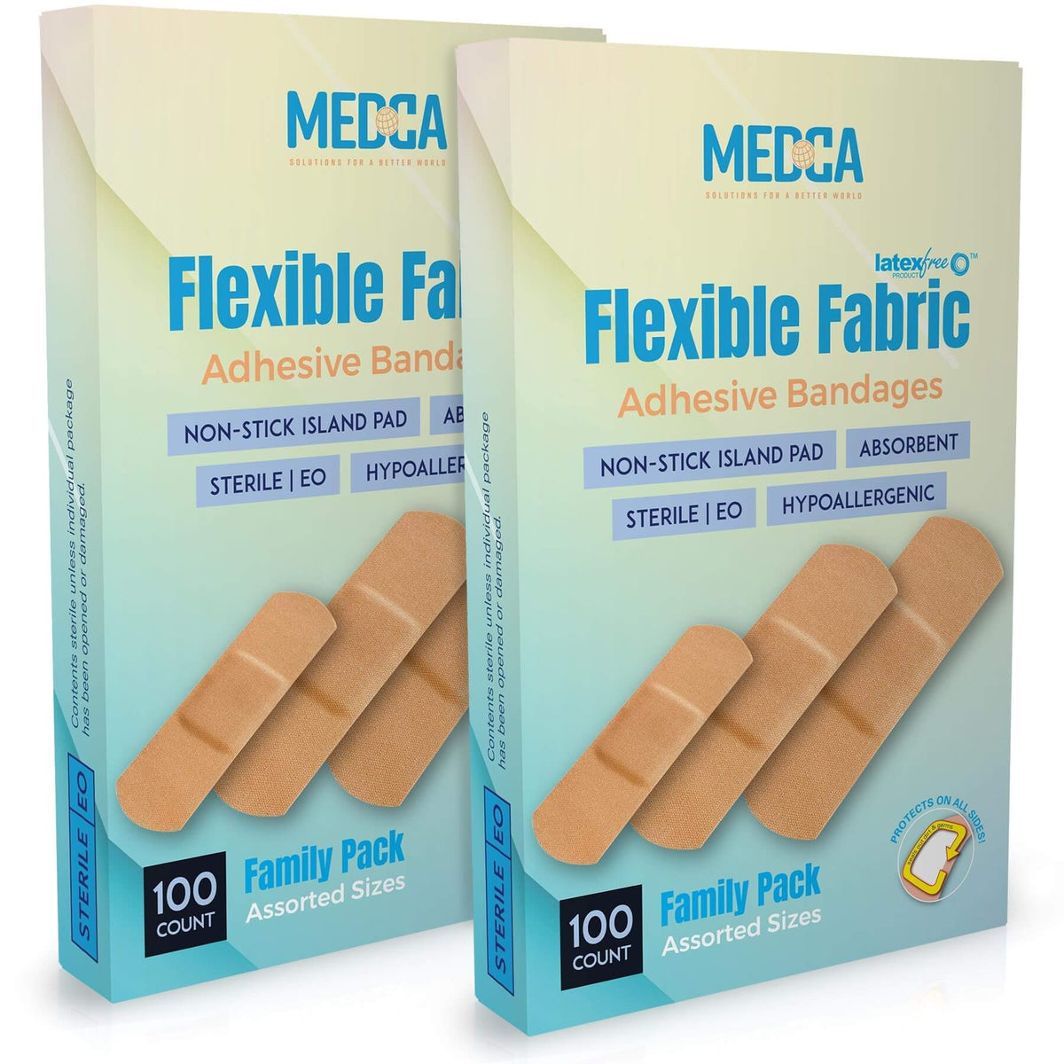 Flexible Fabric Adhesive Bandages for Comfortable Flexible Large Protection & Wound Care of Minor Cuts, Scrapes, & Wound