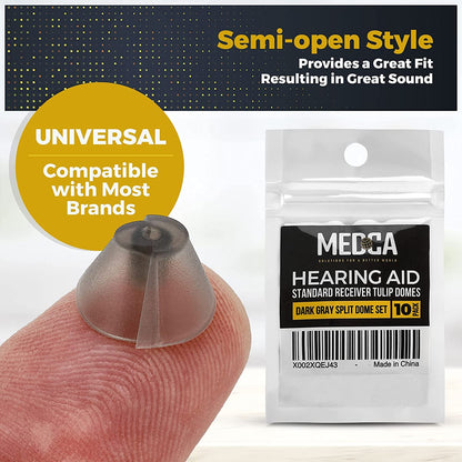 Hearing Aid Standard Receiver Tulip Domes Compatible with GN Resound Sure Fit - Universal Invisible Tip Replacement Ear Domes for BTE PSAP Hearing Amplifiers and Open Fit Models (20)