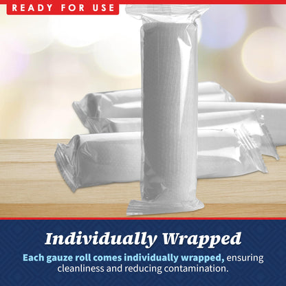 Gauze Bandage Rolls - (12 Pack) 4 in x 4.1 Yards Per Roll of Medical Grade Gauze Bandage and Stretch Bandage Wrapping for Dressing All Types of Wounds and First Aid Kit by, (4-Inch, 12 Pcs)