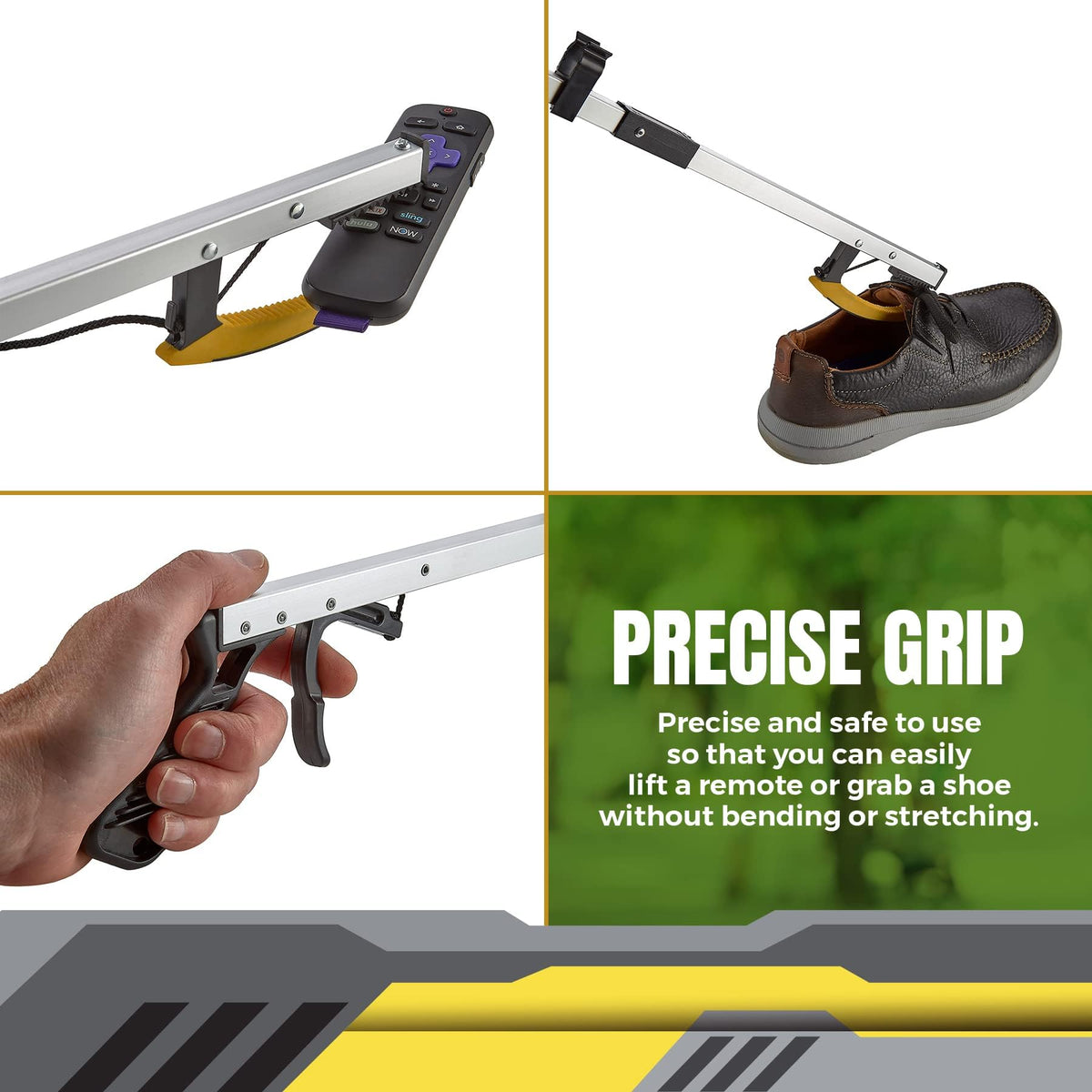 Reacher Grabber Pickup Tool - Wide Claw Arm Gripping Device with Magnetic Tip | Lightweight & Durable | Indoor and Outdoor Extender Reaching Mobility Aid | Trash Picker 26”