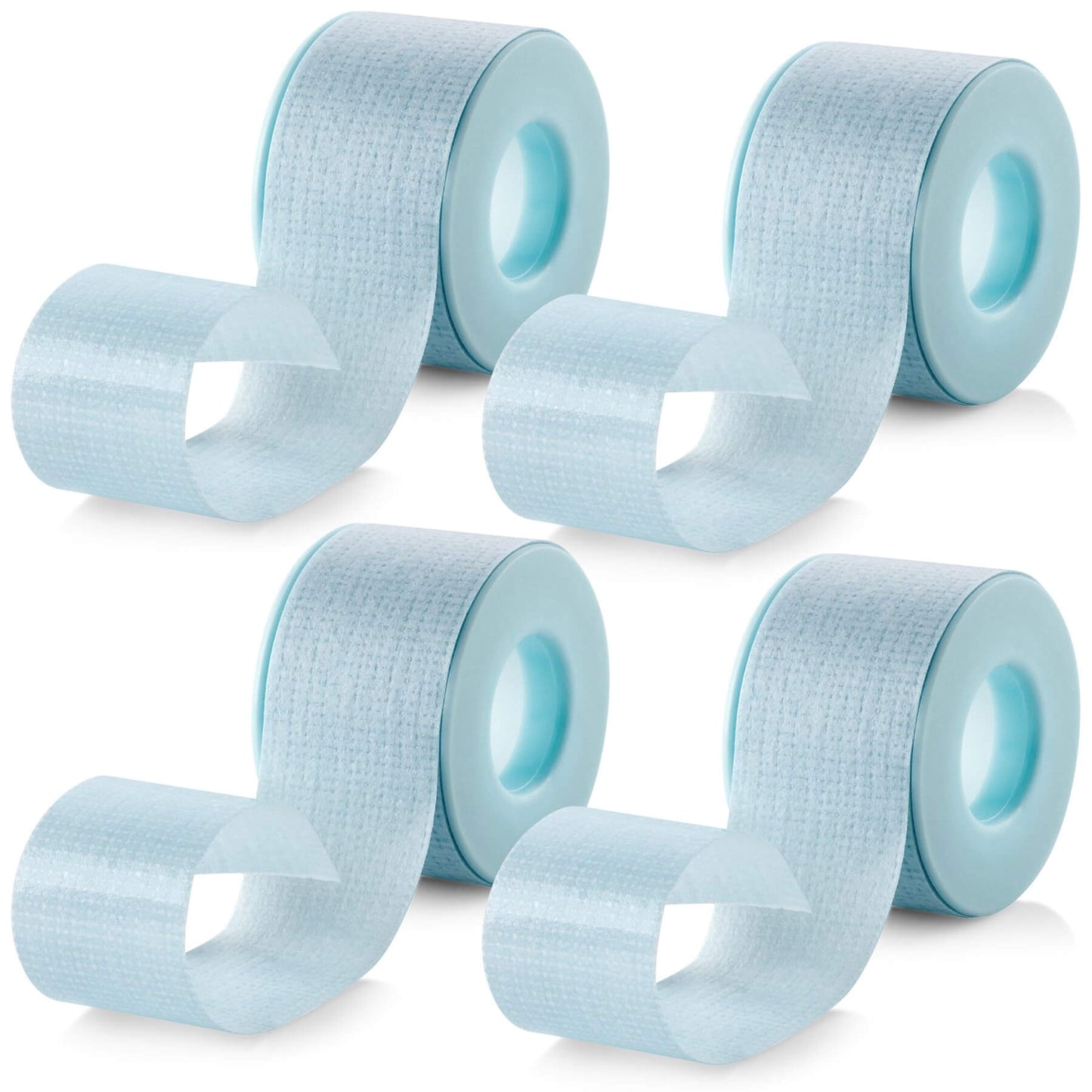 Sensitive Skin Low Trauma Tape Rolls - 1 Inch x 4 Yards Blue Tape First Aid Rolls, Minimal Hair Pulling for Wounds, Lash
