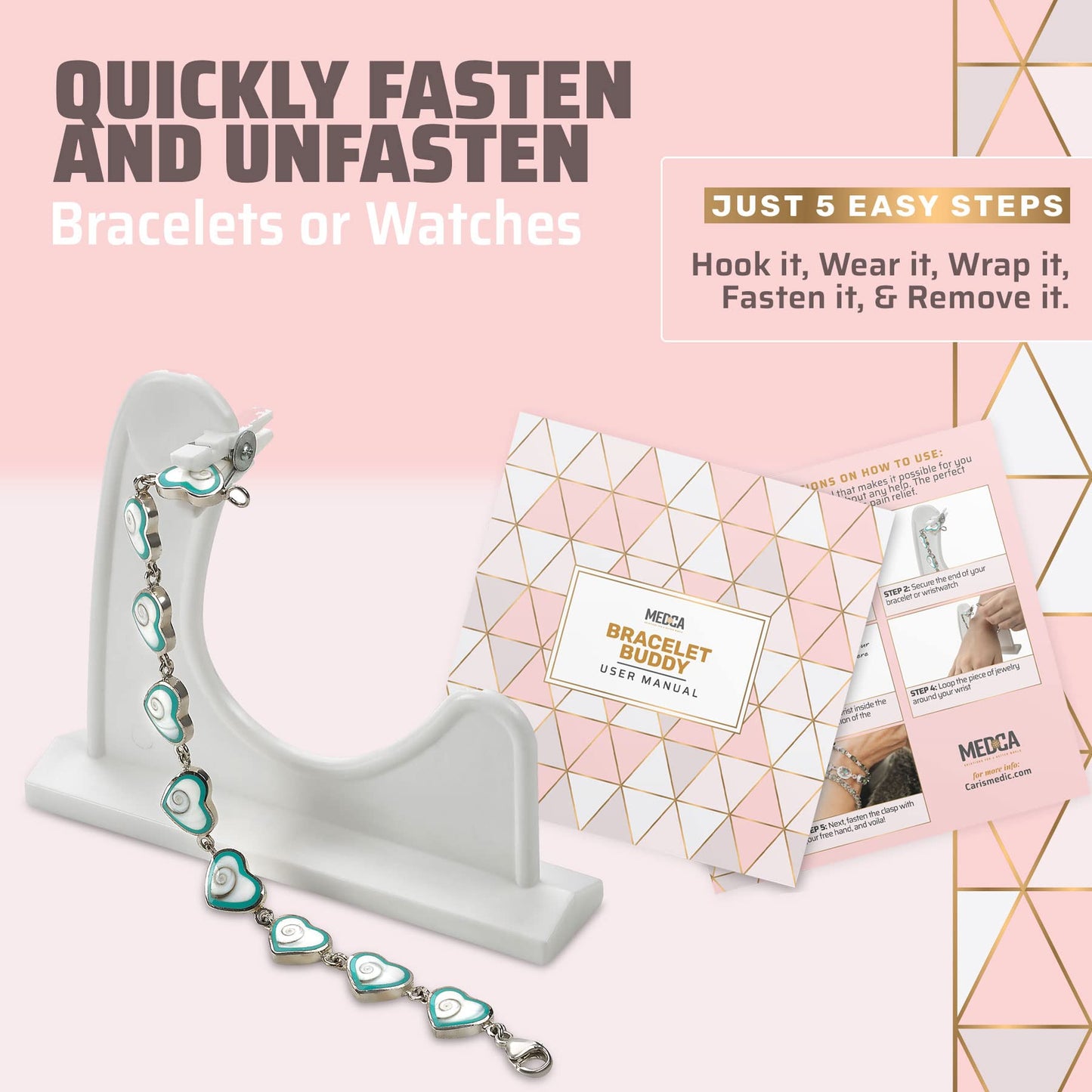 Bracelet Helper Tool to Put on Jewelry Yourself 2 Pack - Easy-to-Use Bracelet Clasp Helper for Costume, Fine Jewelry & Watches - Portable Jewelry Fastener Tool for Women
