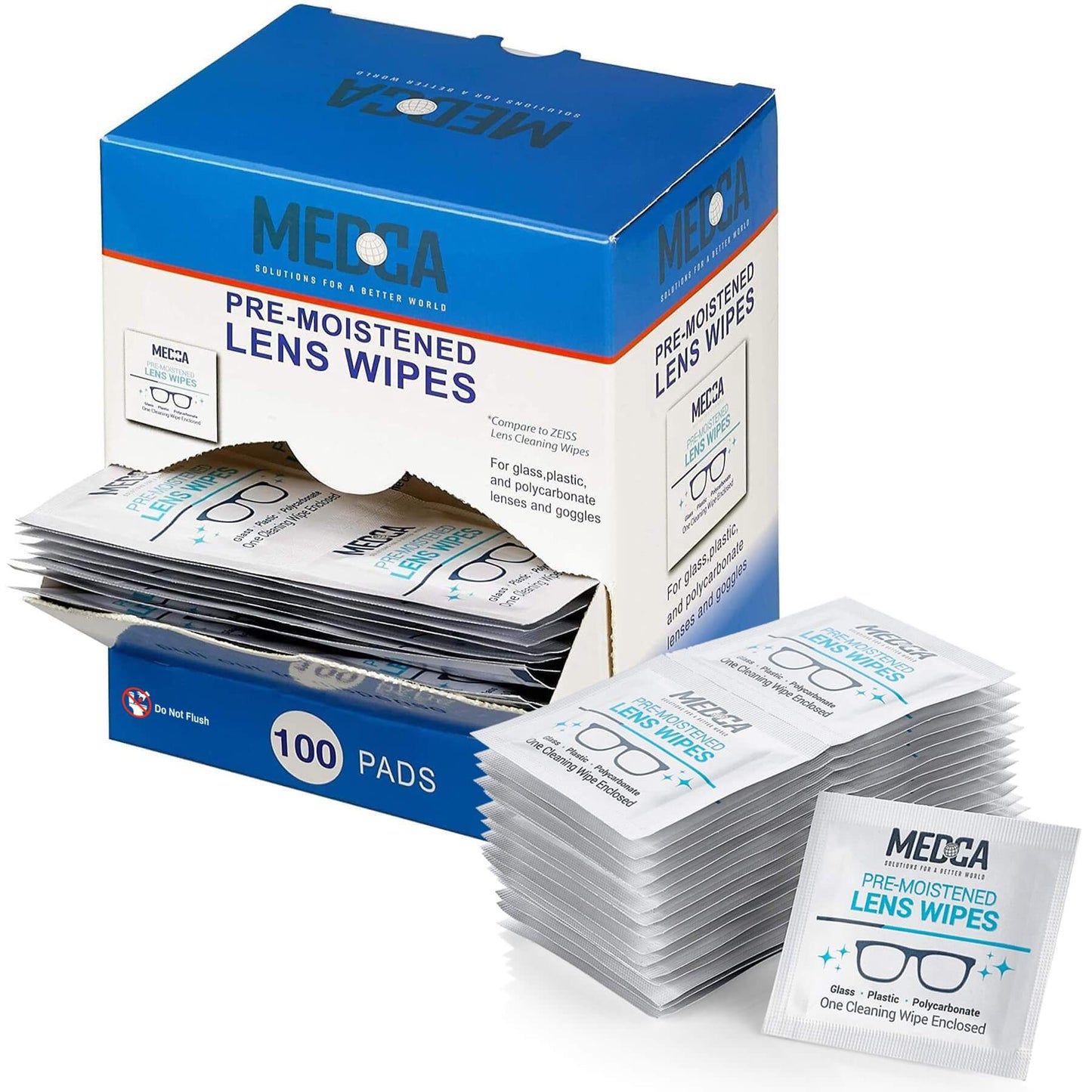 Premoistened Lens and Glass Cleaning Wipes - Portable Travel Cleaner for Glasses, Camera, Cell Phone, Smartphone, and Ta
