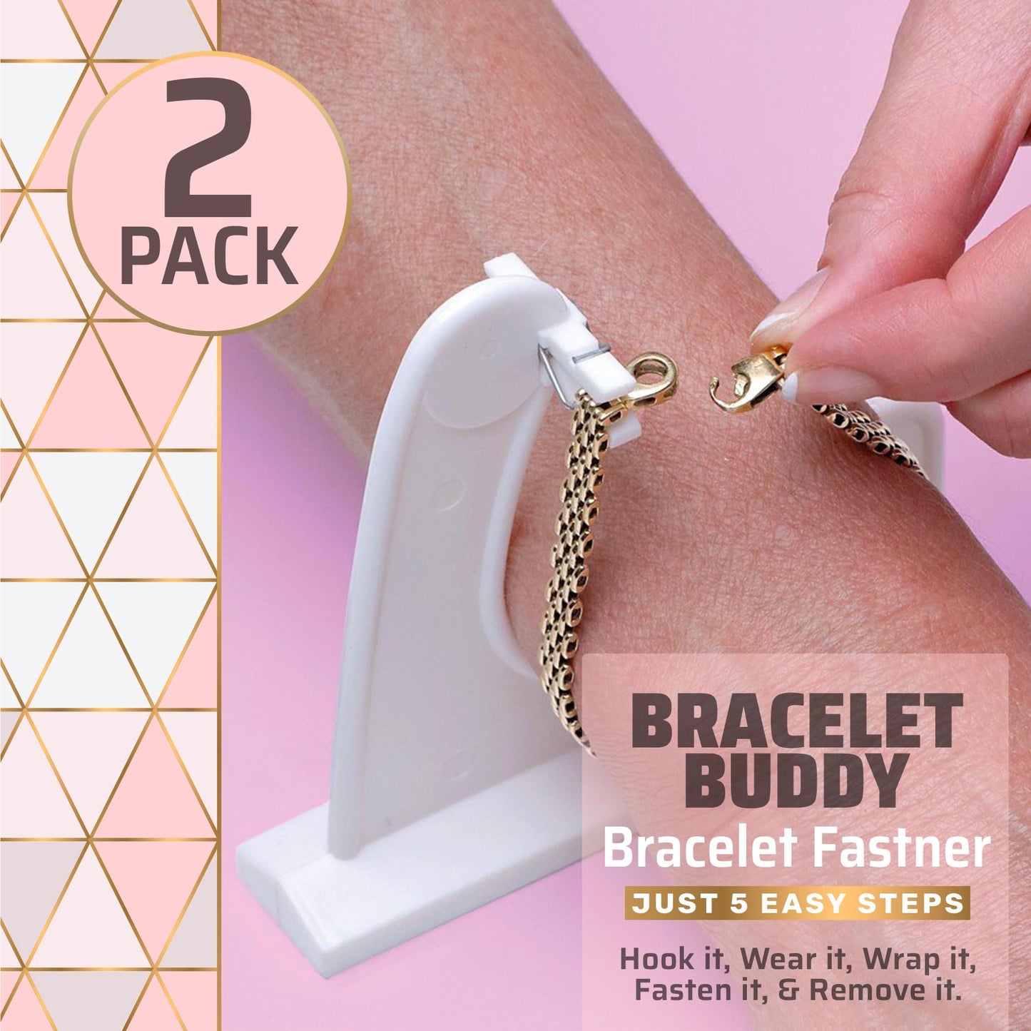 Bracelet Helper Tool to Put on Jewelry Yourself 2 Pack - Easy-to-Use Bracelet Clasp Helper for Costume, Fine Jewelry & Watches - Portable Jewelry Fastener Tool for Women