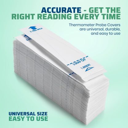 Thermometer Probe Covers - Pack of 100 - Universal and Disposable Probe Cover Box for Digital Thermometer