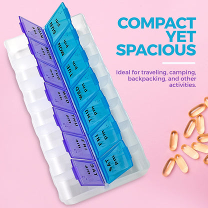 Weekly Pill Organizer, Twice-a-Day, Pack of 2