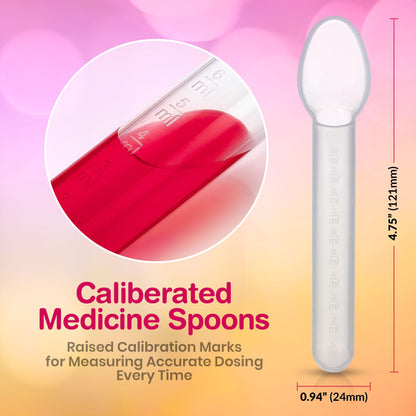 Calibrated Medicine Spoon for Kids, Baby & Toddler - (Pack of 200 Bulk) - 2 Tsp/10 mL Capacity Plastic Oral Liquid Dose Medication Graduated Dispenser
