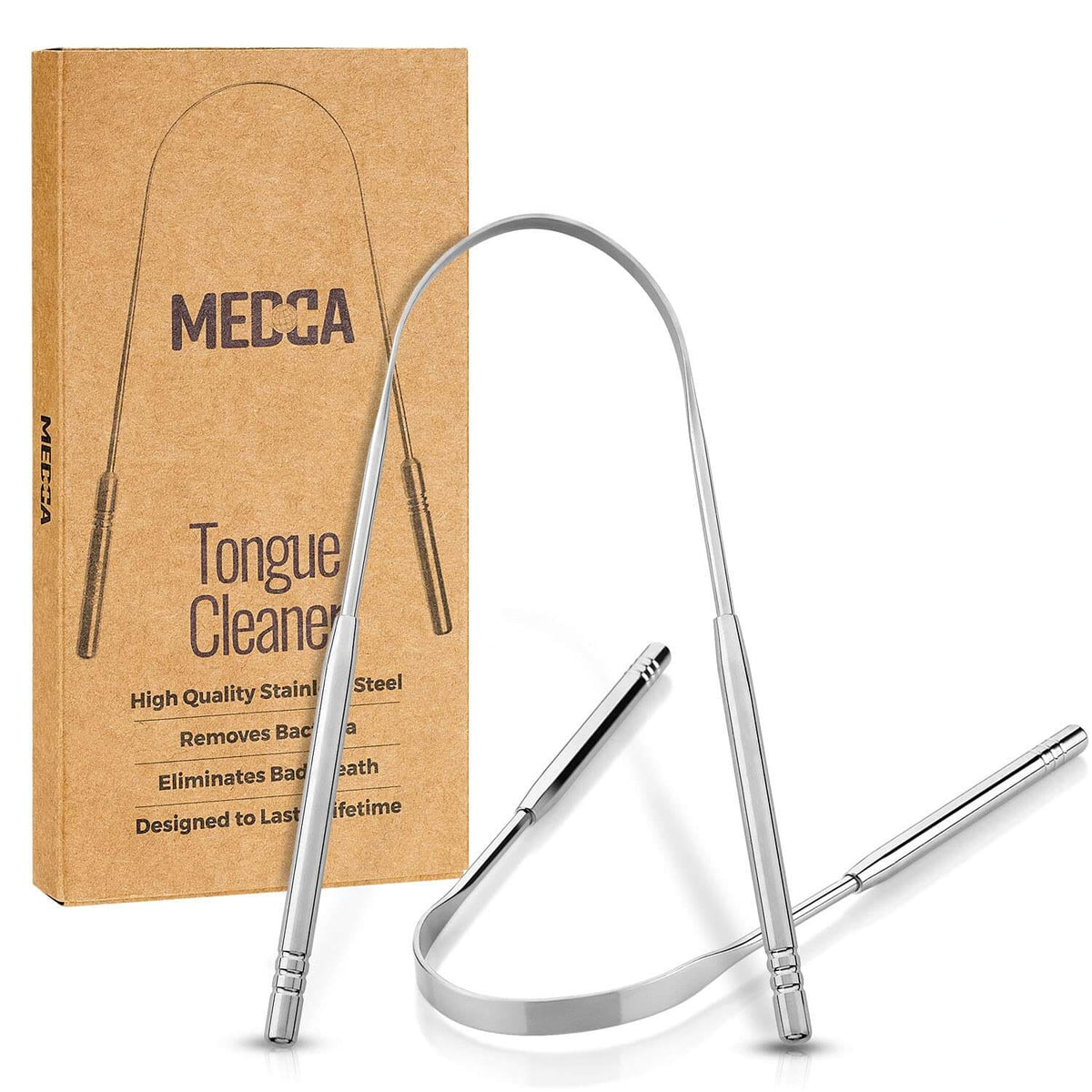 Tongue Scrapers - Pack of 2 - Stainless Steel Tongue Cleaners Brush for Help Getting Rid of Bad Breath & Bacteria - Food