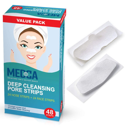 Deep Cleansing Blackhead Pore Strips - Pack of 48 Peel - Off Blackhead Remover and Pore Unclogging Strips for Nose and F