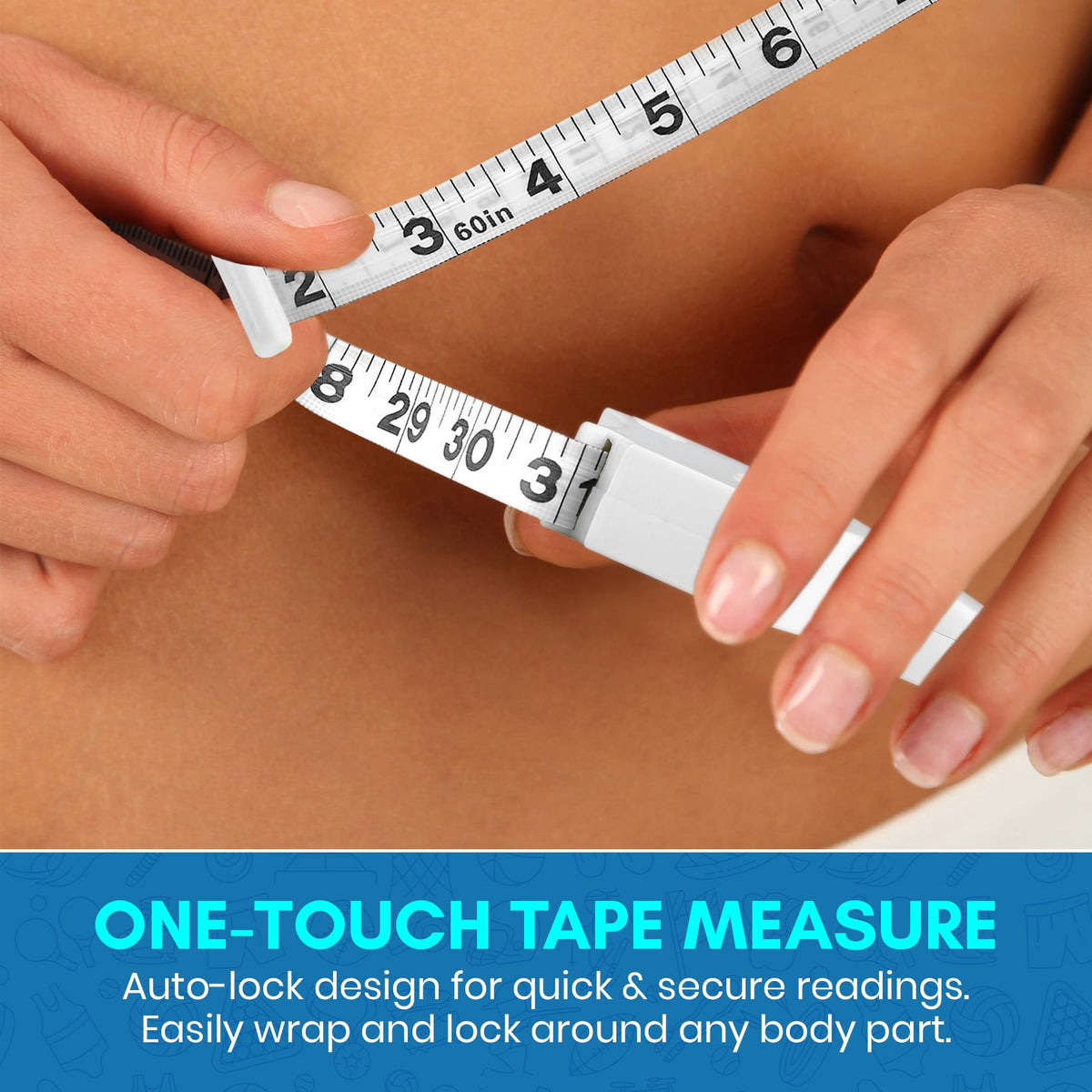 Body Tape Measure - (2 Pack) Measuring Tapes for Body and Fat Weight Monitors, (Inches & CM) Retractable Tape Measure Ruler for Accurate Body Fat Calculator Helps Calculate Fitness Body Measurements
