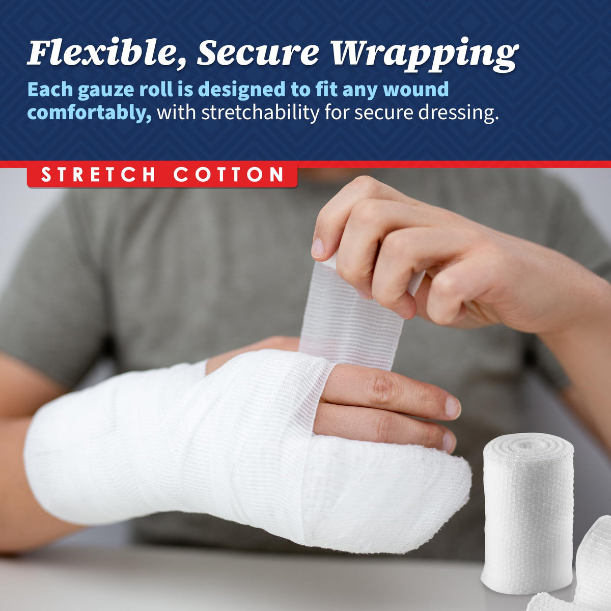 Gauze Bandage Rolls - (24 Pack) 2 in x 4.1 Yards Per Roll of Medical Grade Gauze Bandage and Stretch Bandage Wrapping for Dressing All Types of Wounds and First Aid Kit by, (2-Inch, 24 Pcs)